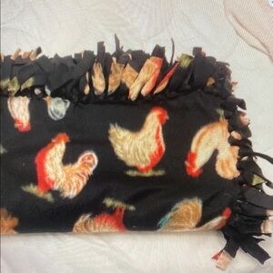 Hand tied fleece chicken blanket